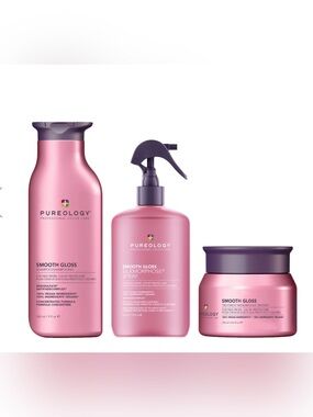 Pureology Smooth Gloss Hair Care Set - Shampoo, Spray & Mask